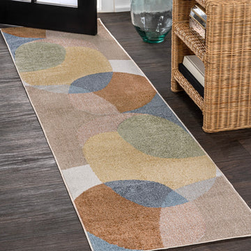 Pebble Geometric Kids & Novelty Machine-washable Area Rug
